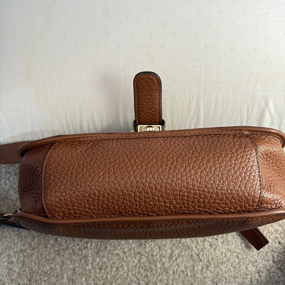 Michael Kors Brown Pebble Leather Satchel Bag with Cross Body Strap - Picture 5 of 8